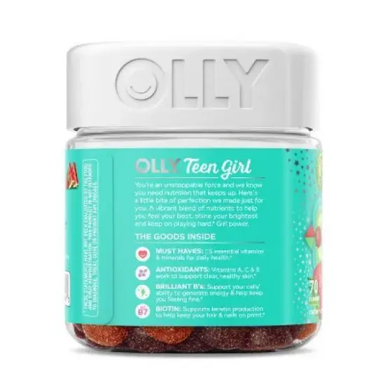 OLLY Teen Girl Multivitamin Gummies - Berry Melon - 70ct image {4}