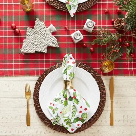 Design Imports  Christmas Plaid Table Runner, Tartan, 14X108" image {4}