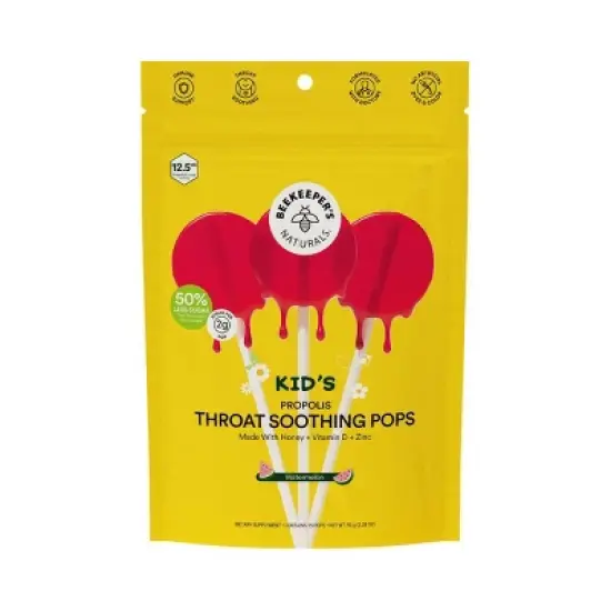 Beekeepers Naturals Kids' Propolis Immune Support Lollipops - Watermelon - 15ct image {4}