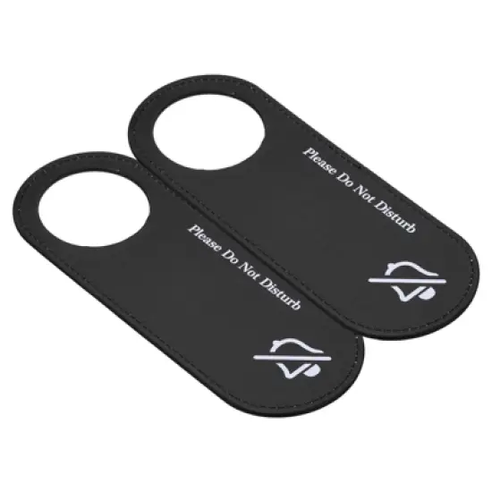 Unique Bargains PU Leather Waterproof Double-Side Office Home Meeting Door Hanger Sign 2 Pcs image {7}