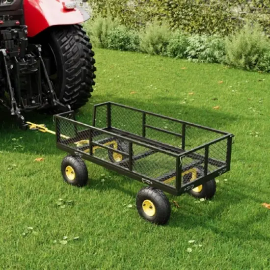 Garden Cart Steel Heavy Duty 900 LBS Yard and Garden Wagon with 10 inch Tire and Handle Attach to ATV or Tractor for Lawn Camping Farm Yard image {4}