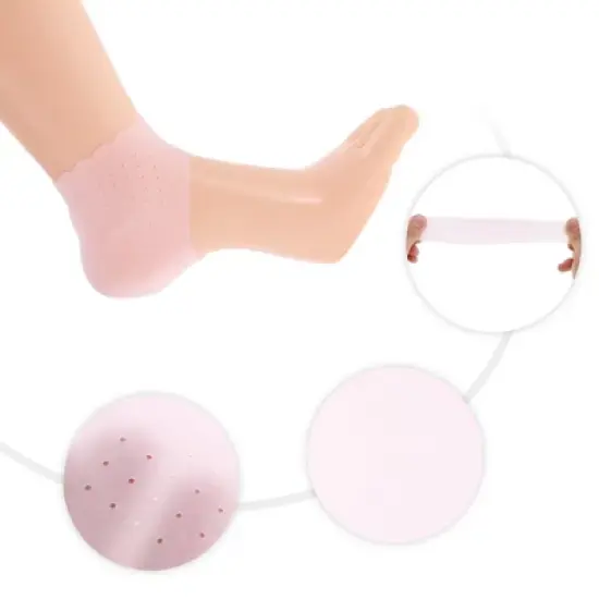 Unique Bargains Silicone Thin Heel Protectors 1 Pair image {2}
