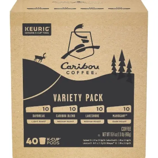 Caribou Coffee Keurig K-Cup Variety Pack Medium Roast Coffee - 40ct image {1}
