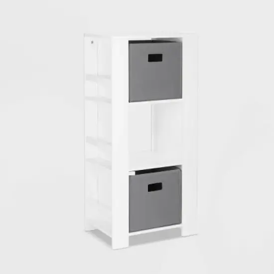 Kids' Book Nook Collection Cubby Storage Tower and Bookshelves with 2 Bins - RiverRidge  image {3}