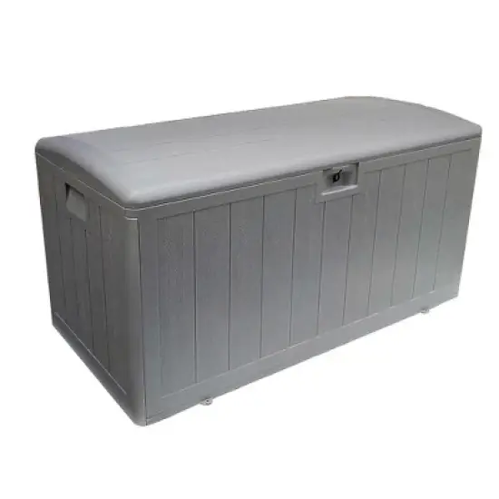 Plastic Development Group Weatherproof Resin Outdoor Patio Storage Deck Box with Secure Lid Retainer Straps image {6}