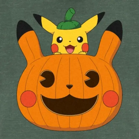 Junior's Pokemon Halloween Pikachu Jack-O'-Lantern Festival Muscle Tee image {1}