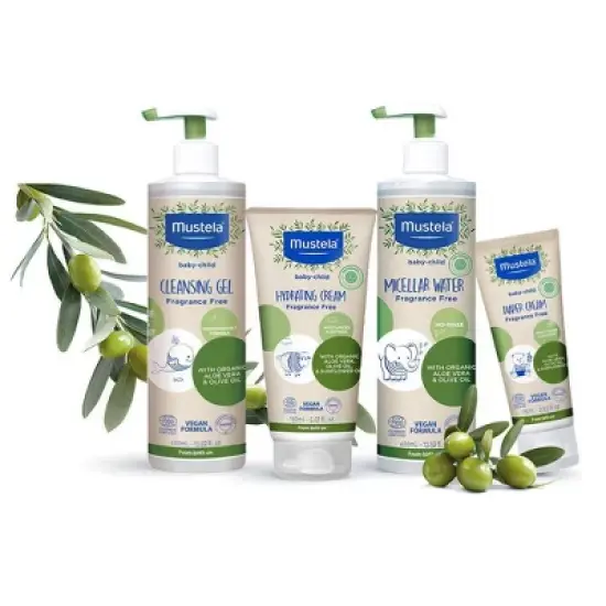 Mustela Organic Micellar Baby Bath Wash Water with Olive Oil and Aloe - Fragrance Free - 13.5 fl oz image {2}