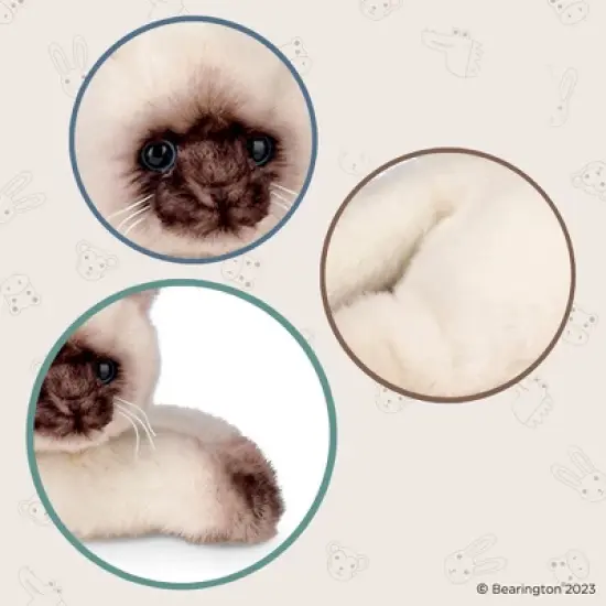 Bearington Cleo Plush Stuffed Animal Siamese Cat, Kitten 15 Inch image {2}