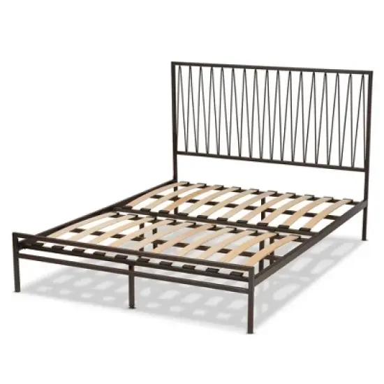 Jeanette Metal Platform Bed Black - Baxton Studio image {2}
