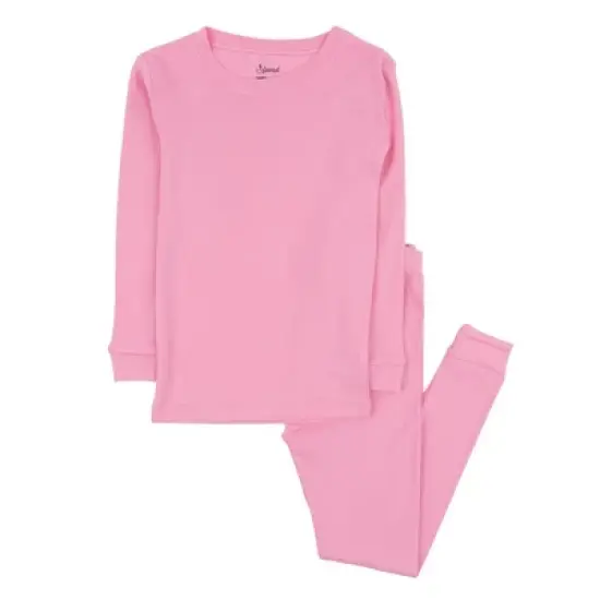 Leveret Kids Two Piece Long Sleeve Cotton Solid Classic Color Pajamas image {7}