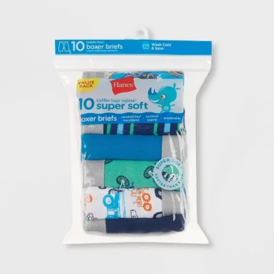 Hanes Toddler Boys' 10pk Boxer Briefs - Colors May Vary image {1}