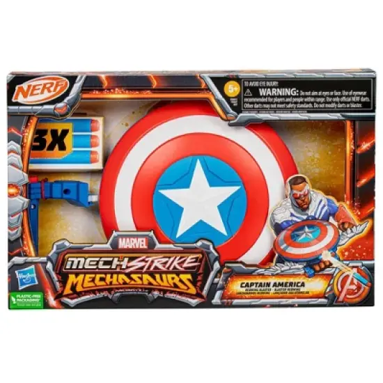 Marvel Mech Strike Mechasaur Captain America Redwing Toy Blaster image {1}