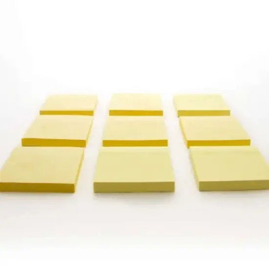 BAZIC Products&reg; Stick On Notes, 3" x 3", Yellow, 100 Sheets, 12 Per Pack, 3 Packs image {3}