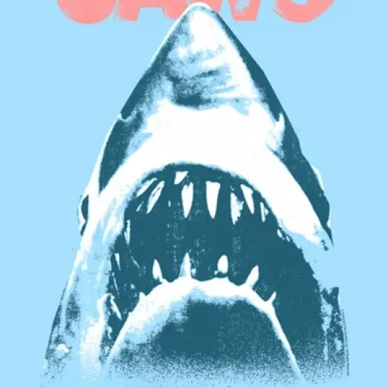 Men's Jaws Distressed Shark Poster T-Shirt image {1}