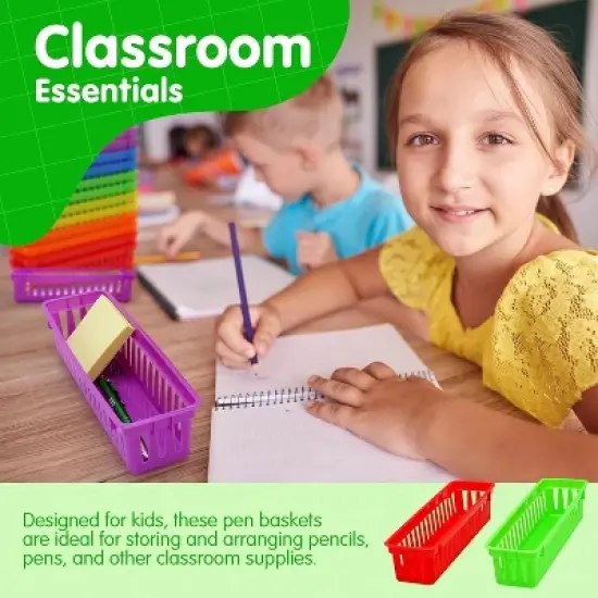 Pencil Baskets for Classroom Essential 12 pcs per pack, Colored Pencils, Drawer Organizer, 
Plastic Storage Bins, Teacher Desks Must-Haves image {5}