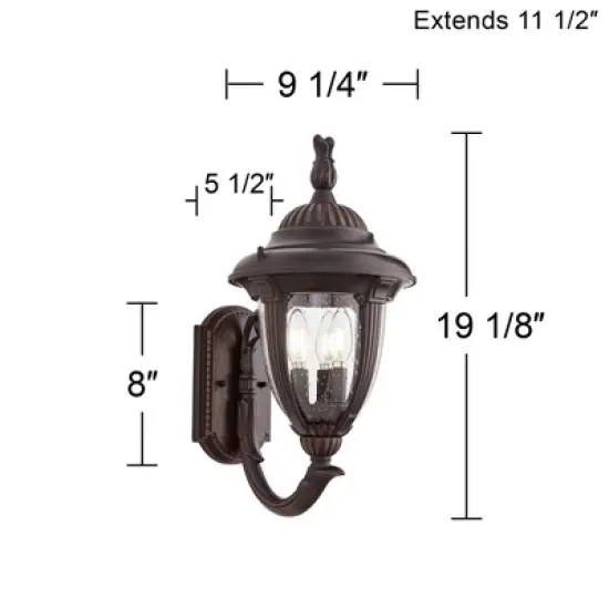John Timberland Casa Sierra Rustic Vintage Outdoor Wall Light Fixture Bronze Upbridge 19 1/8" Clear Seedy Glass for Post Exterior Barn Deck House Yard image {6}