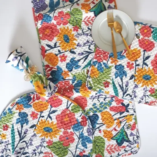 carol & frank Quinn Cotton Floral Napkin Set of 4 - Machine Washable image {2}