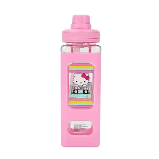 Hello Kitty Cassette Tape 24 Oz Pink Plastic Water Bottle image {4}