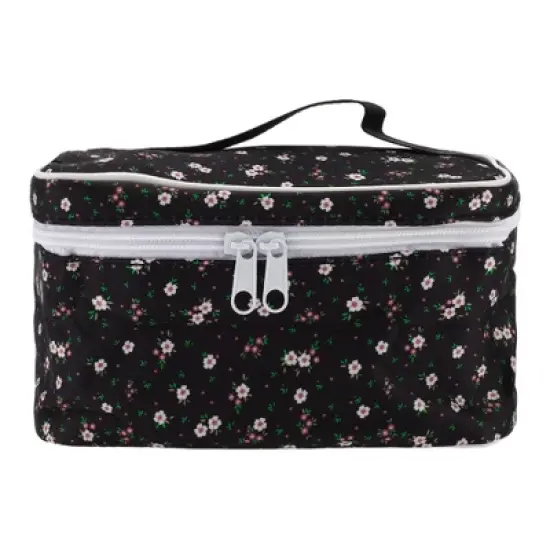 Unique Bargains Women's Floral Square Travel Cosmetic Bag 1 Pc image {4}