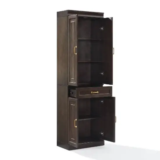 Crosley 78" Stanton 2pc Kitchen Storage Pantry Cabinet Set Coffee: Traditional Style, Wood Veneer, MDF image {7}