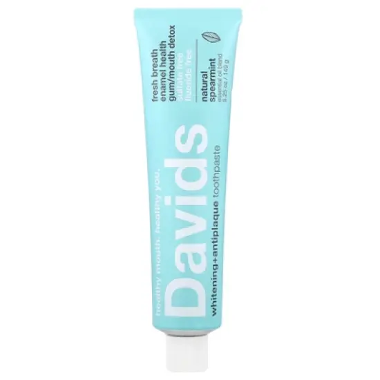 Davids Whitening + Antiplaque Toothpaste, Natural Spearmint , 5.25 oz (149 g) image {5}