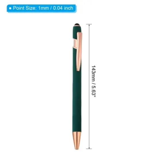 Unique Bargains Metal Black Ink Screen-touching Tip Medium Point Ballpoint Pen 6 Pcs image {1}