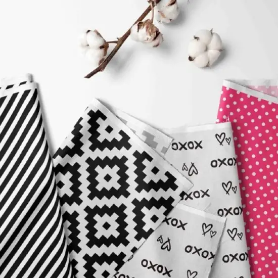 Bacati - Love  Black Fuschia 4 pc Crib Bedding Set with Diaper Caddy image {1}