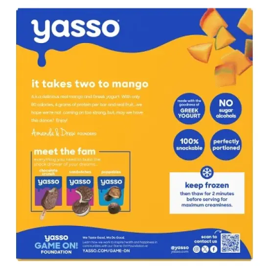 Yasso Frozen Greek Yogurt Mango and Cream Bars - 14 fl oz/4ct image {1}