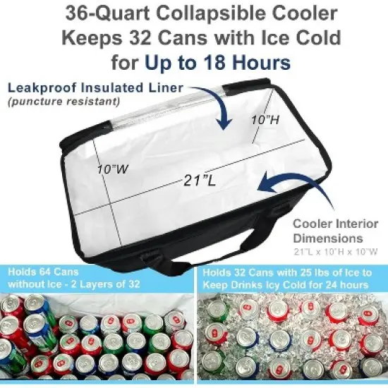 NCAA Army Black Knights Folding Soft Sided Cooler -64 Cans image {4}