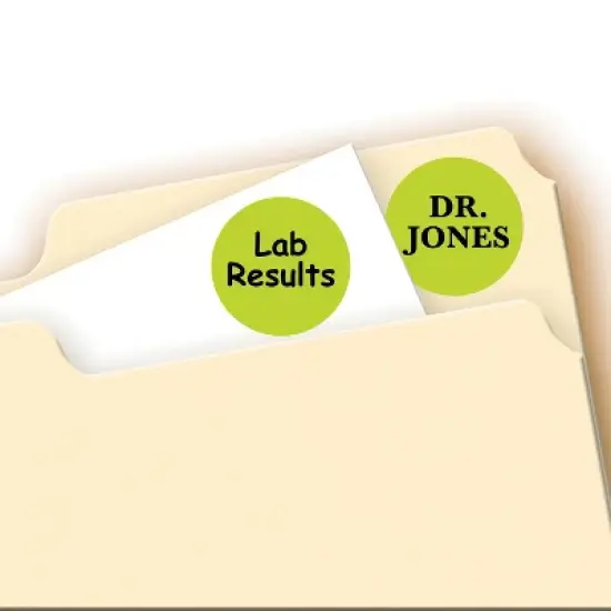 Avery Removable Color-Coding Labels, 3/4" Diameter, Neon Yellow, Laser, 1,008 Total (5470) image {3}