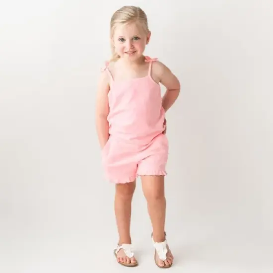 RuffleButts Girls Terry Knit Tie Tank image {2}