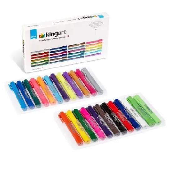 KINGART Tempera Paint Thin Sticks, 24 Colors image {1}
