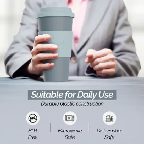 Copco Acadia To Go Mug Set of 2, 16 Ounce Reusable Coffee Cups with Lids, Durable & BPA-Free, Travel Mugs Double-Wall Insulation image {5}