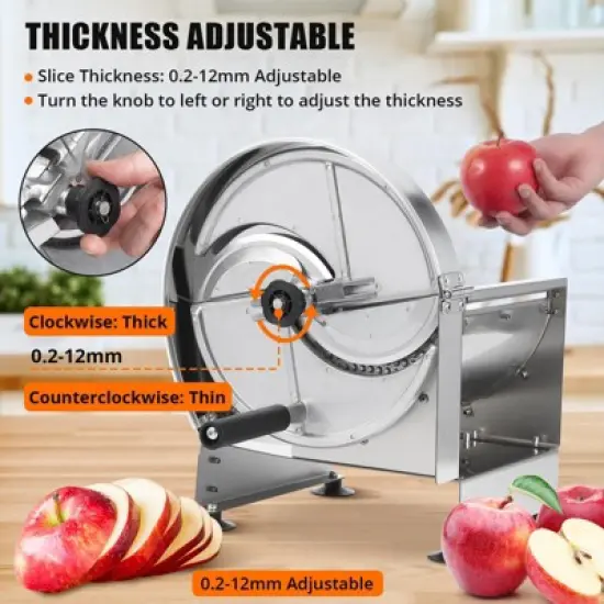 Commercial Vegetable Slicer Manual Potato Tomato Slicing Machine Onion Slicer Stainless Steel Vegetable Cutter Fruit Slicer image {2}
