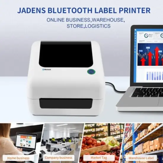 JADENS 168BT Wireless Thermal Label Printer WHITE image {6}