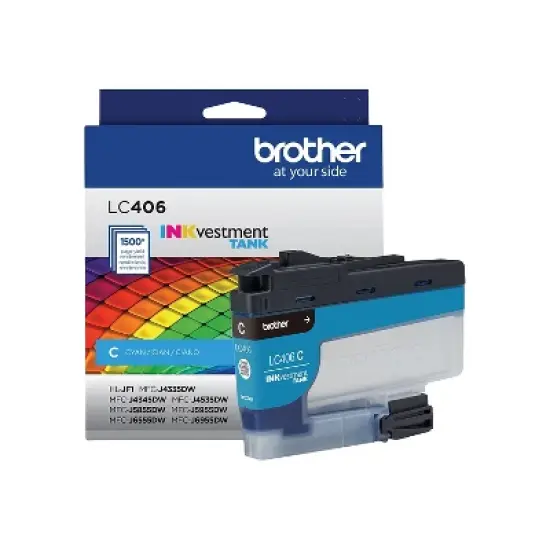 Brother INKvestment Tank LC406 Cyan Standard Yield Ink Cartridge Prints Up to 1 500 Pages (LC406CS) image {2}