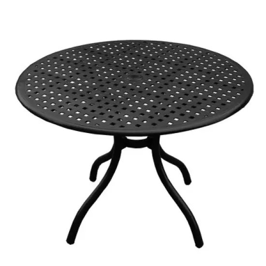 42" Modern Mesh Aluminum Round Patio Dining Table - Oakland Living image {4}