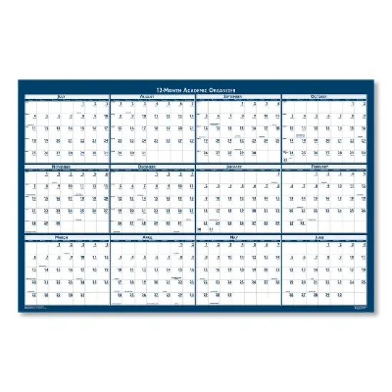 Academic Year Recycled Poster Style Reversible/Erasable Yearly Wall Calendar, 24 x 37, 12-Month (July to June): 2025 to 2026 image {2}