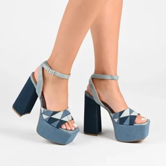 Journee Collection Womens Asherby Tru Comfort Foam High Heel Platform Sandals image {8}