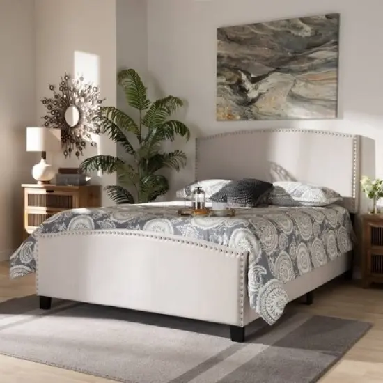 Morgan Fabric Upholstered Panel Bed - Baxton Studio image {5}
