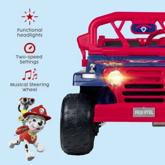 Paw Patrol 12V Kids Electric Ride-On Car, 2-Seater with Music, Sounds, Durable Wheels, Dual Seat Belts, Forward & Reverse Drive image {2}