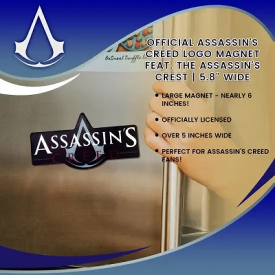 Just Funky OFFICIAL Assassin's Creed Logo Magnet | Feat. The Assassin's Crest | 5.8" Wide image {6}