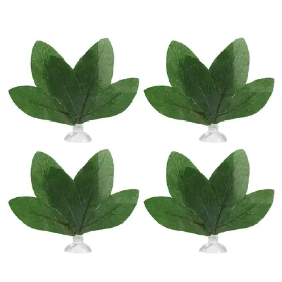 Unique Bargains Betta Fish Leaf Pad Hammock Plants for Fish Tank Green 3.74"x3.74" image {8}