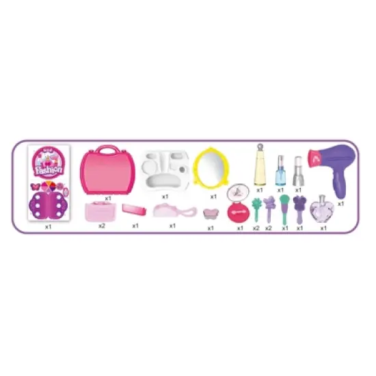 Insten Cosmetic Girls Beauty Salon Makeup Playset with Mirror, Pretend Toys for Kids image {2}