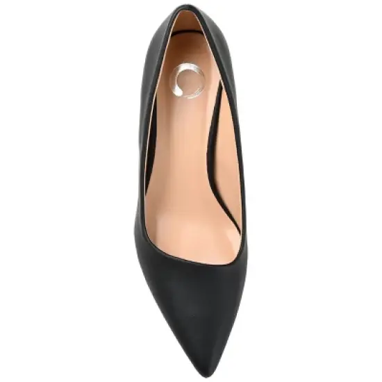 Journee Collection Womens Celica Slip On Kitten Heel Pointed Toe Pumps image {3}