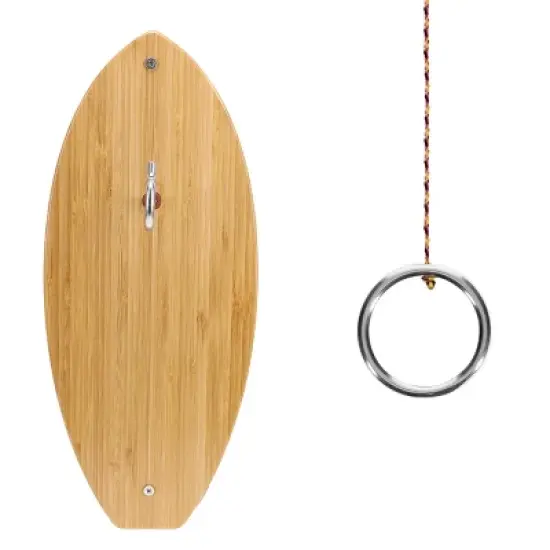 Pacific Shore Games Wooden Hook and Ring Game - Outdoor Games for Adults and Family, Ultimate Ring Toss Game image {1}