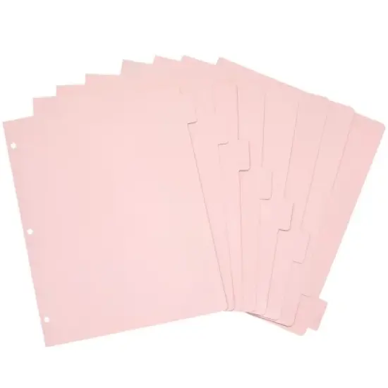 Paper Junkie 12 Sets Pink 8 Tab Dividers for 3 Ring Binder, Binder Separators with Tabs, Bulk Pack of 96 Total Page Dividers, Letter Size, 9.5x11 in image {5}