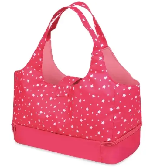 Badger Basket On-the-Go Doll Tote and Storage Bag - Pink Stars image {6}