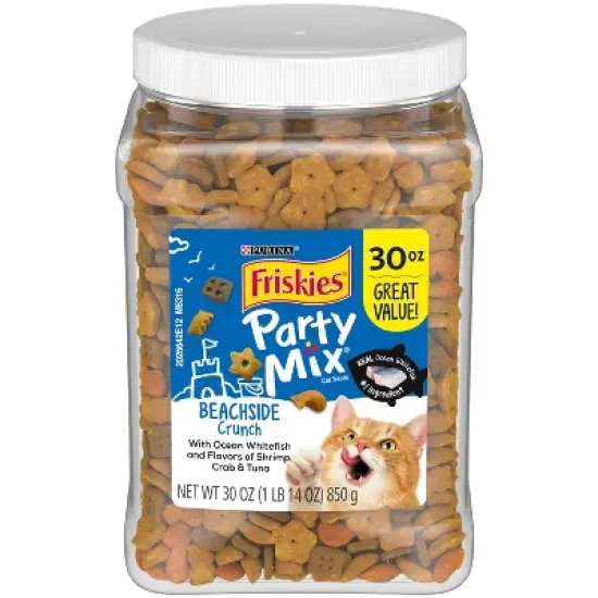 Friskies Party Mix Beachside Seafood and Chicken Flavor Cat Treat - 30oz image {1}