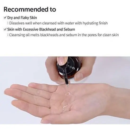 Dear, Klairs Gentle Black Deep Cleansing Oil (5.07 Oz) Kbeauty Skin Care | Vegan Black Bean, Black Sesame, Black Currant Seed Oil Skincare Cleanser image {3}